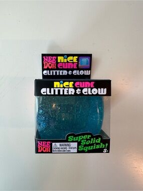 NeeDoh Nice Cube Glitter & Glow — Blue